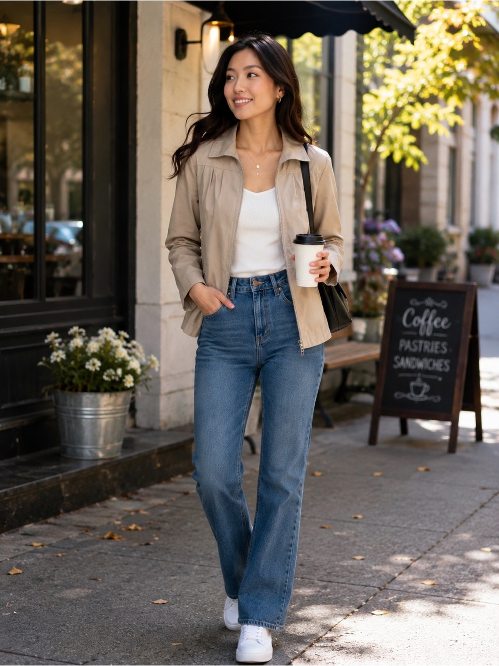 London Fog Beige Zip Utility Jacket Petite 2 Classic Lightweight Coat - Picture 1 of 10